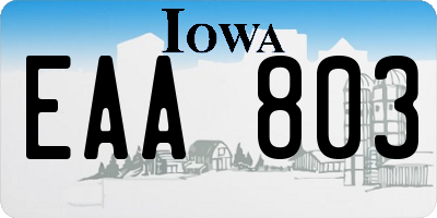 IA license plate EAA803