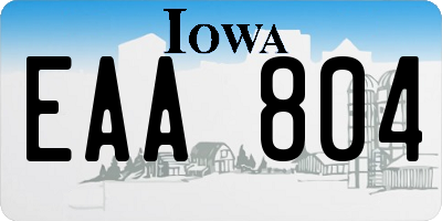 IA license plate EAA804