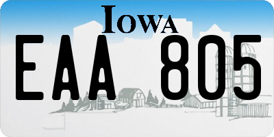 IA license plate EAA805