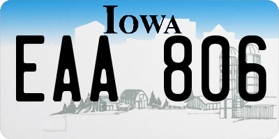 IA license plate EAA806