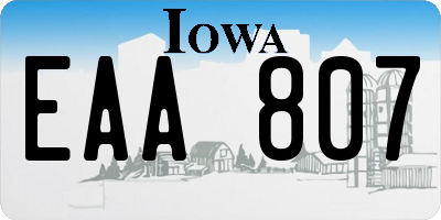 IA license plate EAA807