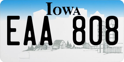 IA license plate EAA808