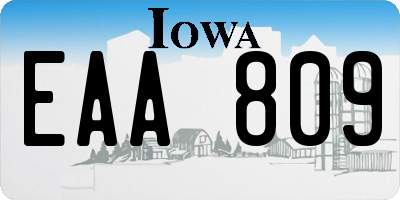 IA license plate EAA809