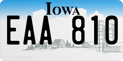 IA license plate EAA810