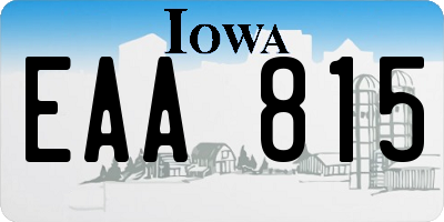 IA license plate EAA815