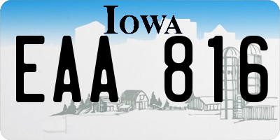 IA license plate EAA816