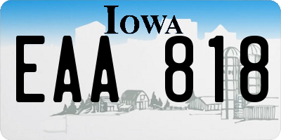 IA license plate EAA818