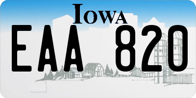 IA license plate EAA820