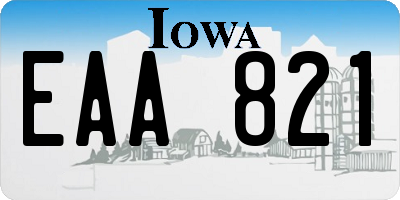 IA license plate EAA821