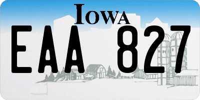 IA license plate EAA827