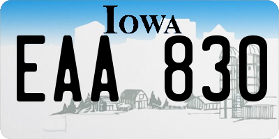 IA license plate EAA830