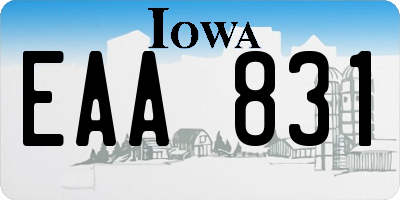 IA license plate EAA831