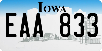 IA license plate EAA833