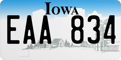 IA license plate EAA834