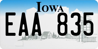 IA license plate EAA835