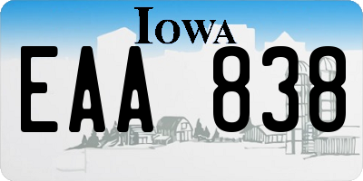 IA license plate EAA838