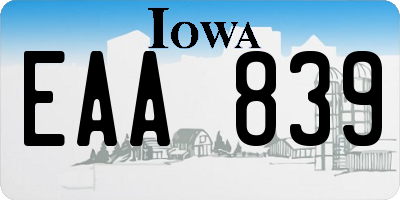 IA license plate EAA839