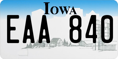 IA license plate EAA840