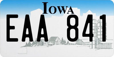 IA license plate EAA841