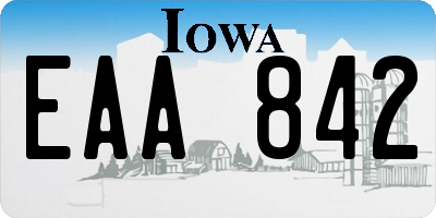 IA license plate EAA842