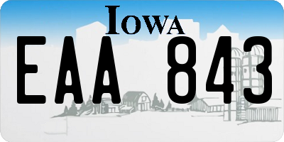 IA license plate EAA843