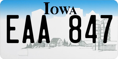 IA license plate EAA847