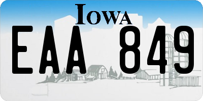 IA license plate EAA849