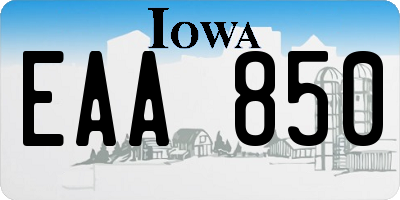 IA license plate EAA850