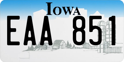 IA license plate EAA851