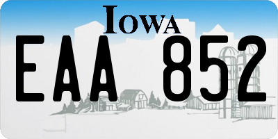 IA license plate EAA852