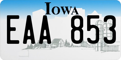 IA license plate EAA853