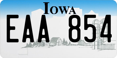 IA license plate EAA854