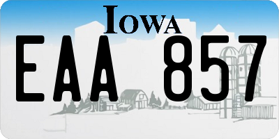 IA license plate EAA857