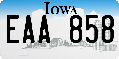 IA license plate EAA858