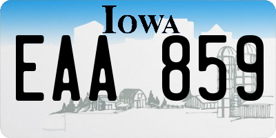 IA license plate EAA859