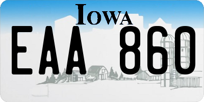 IA license plate EAA860