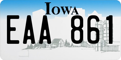 IA license plate EAA861