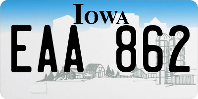 IA license plate EAA862