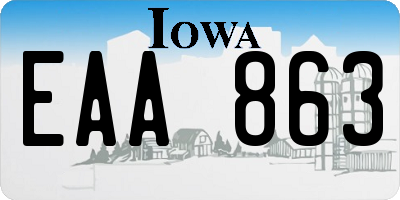 IA license plate EAA863