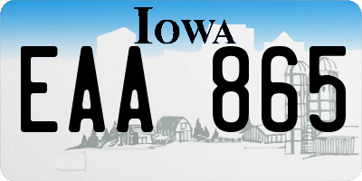 IA license plate EAA865