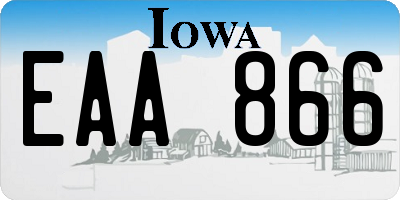 IA license plate EAA866