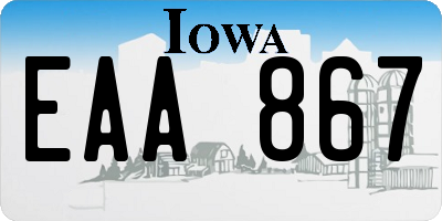 IA license plate EAA867