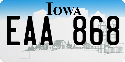 IA license plate EAA868