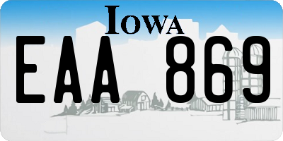 IA license plate EAA869