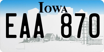 IA license plate EAA870