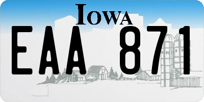 IA license plate EAA871