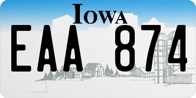 IA license plate EAA874