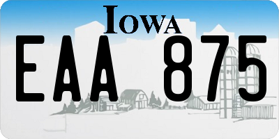 IA license plate EAA875