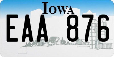 IA license plate EAA876