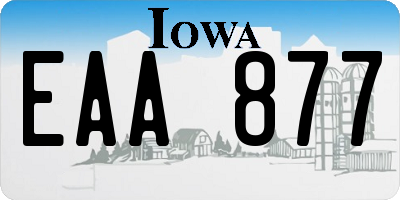 IA license plate EAA877